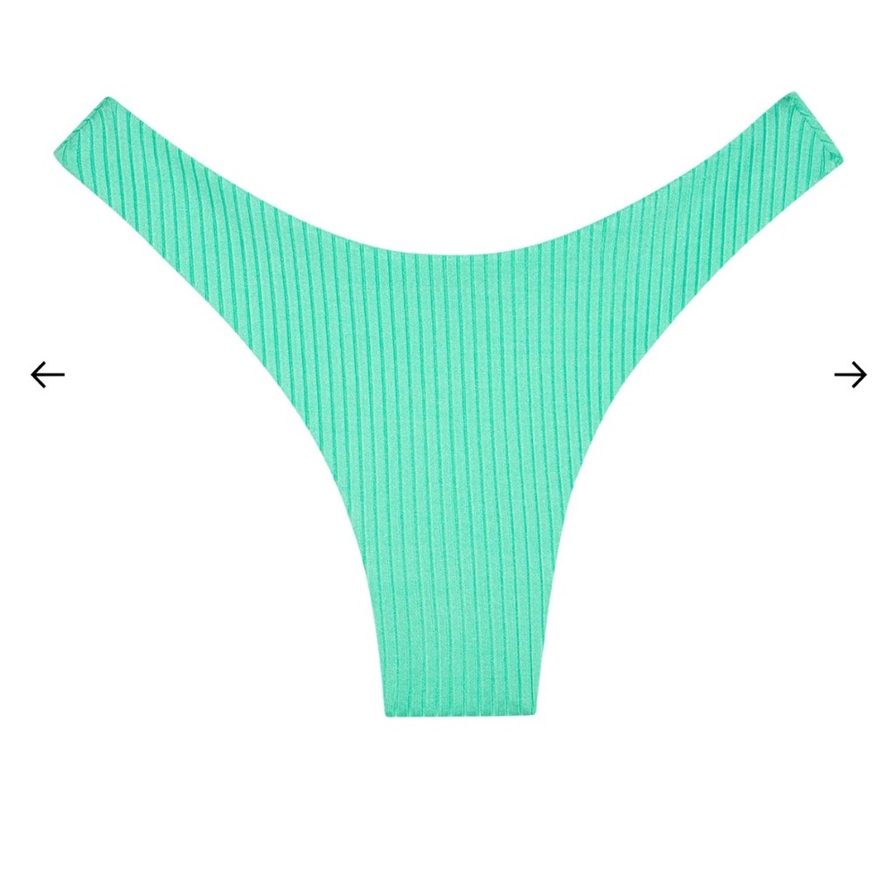 Monday Swimwear Byron Bottom in Turquoise Wide Rib